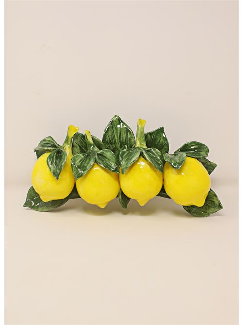 composizione di limoni in ceramica da appendere L'Oasi ceramiche | ARCHETTOLIMONIFOGLIEGIALLO
